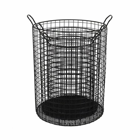 HOMEROOTS 20 x 16.5 x 14.25 in. Black Metal Wire Storage Baskets 399672